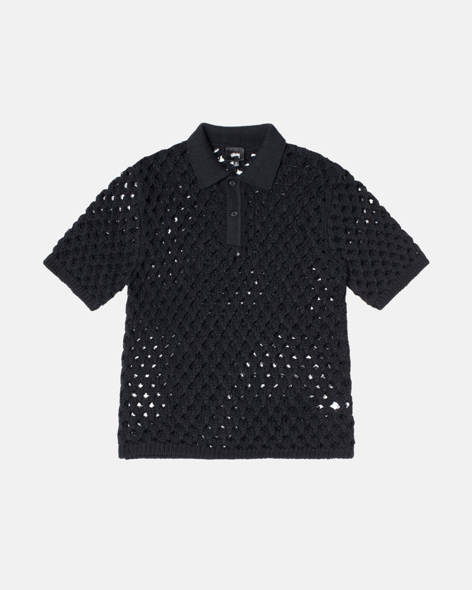 BIG MESH POLO SWEATER