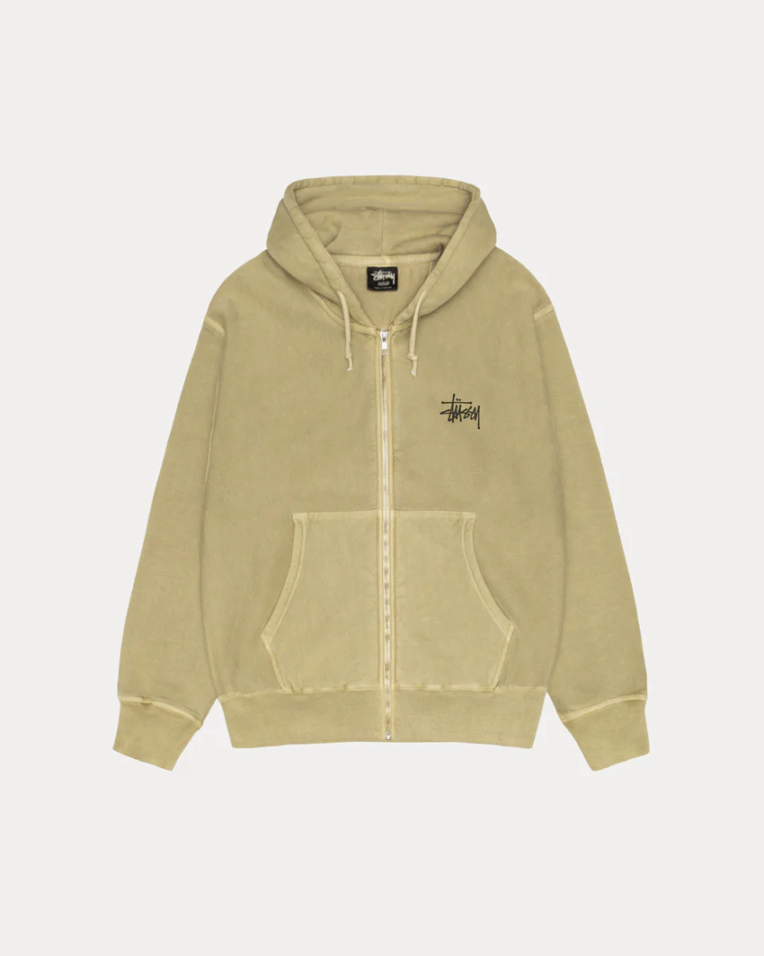 BASIC STÜSSY ZIP HOODIE PIGMENT DYED
