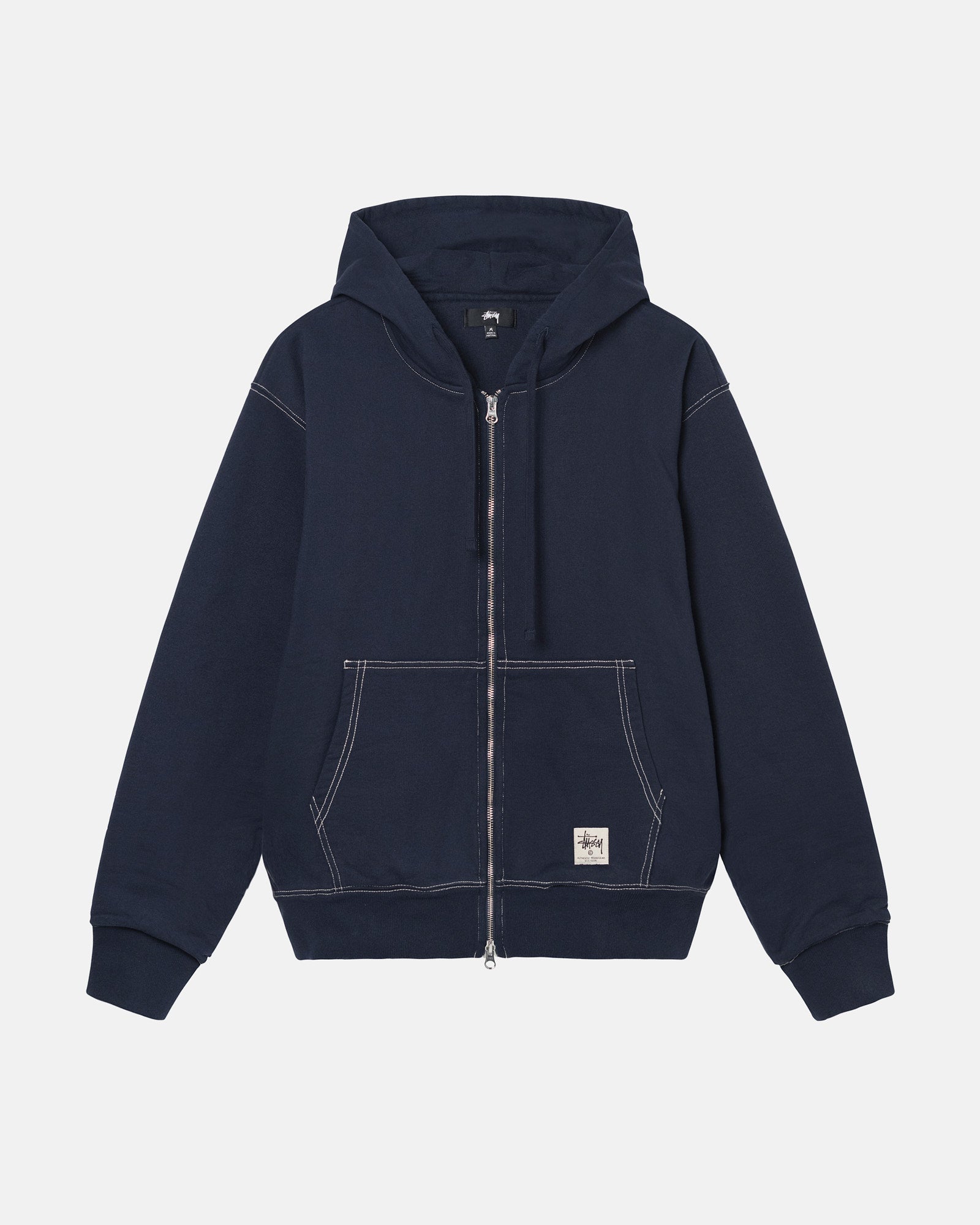 DOUBLE FACE LABEL ZIP HOODIE